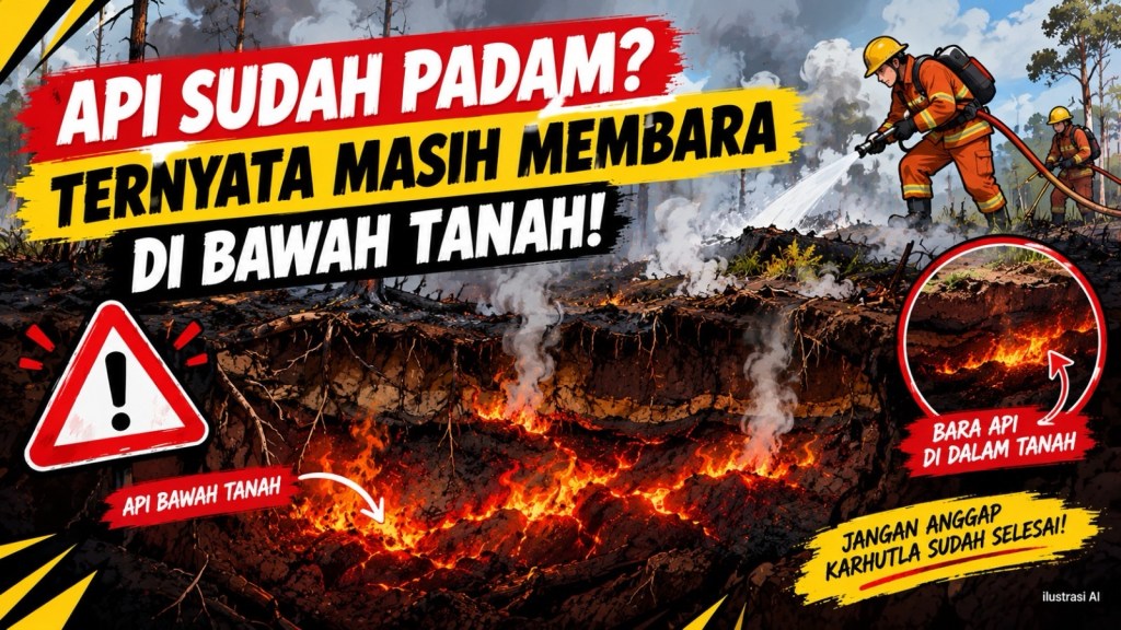 Kenapa Karhutla di Lahan Gambut Sulit Padam? Kenali Fenomena Api Bawah&nbsp;Tanah
